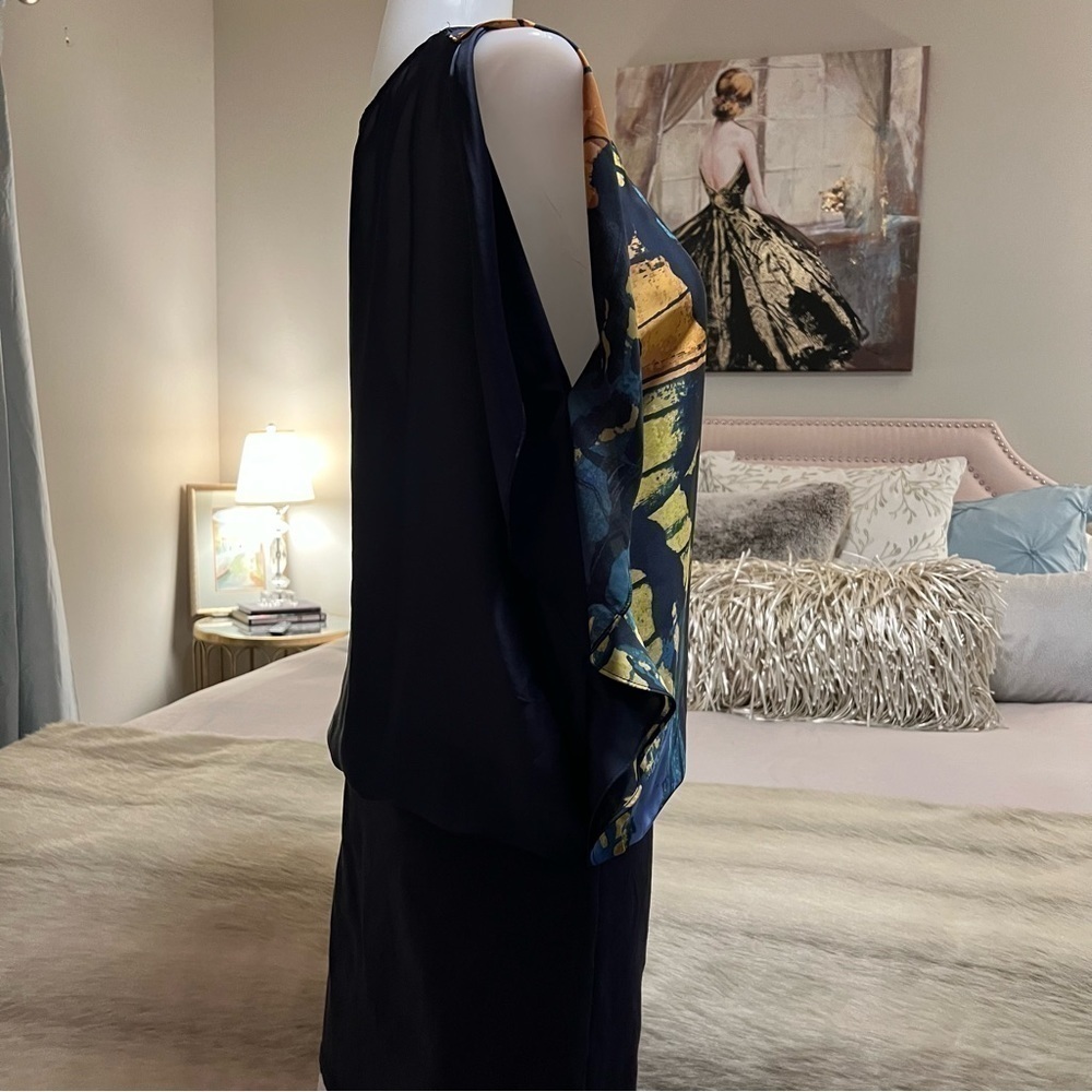 EXPRESS Navy Blue Butterfly XS Flutter Sleeves Blouse Knit Skirt Dress 2011 - Picture 7 of 17